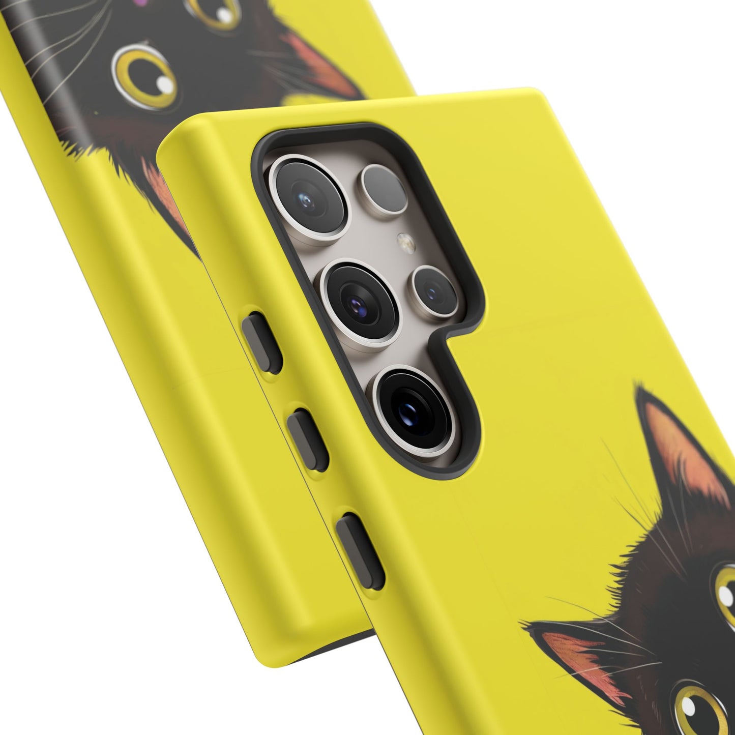 'Cute Cat' Yellow Phone Case