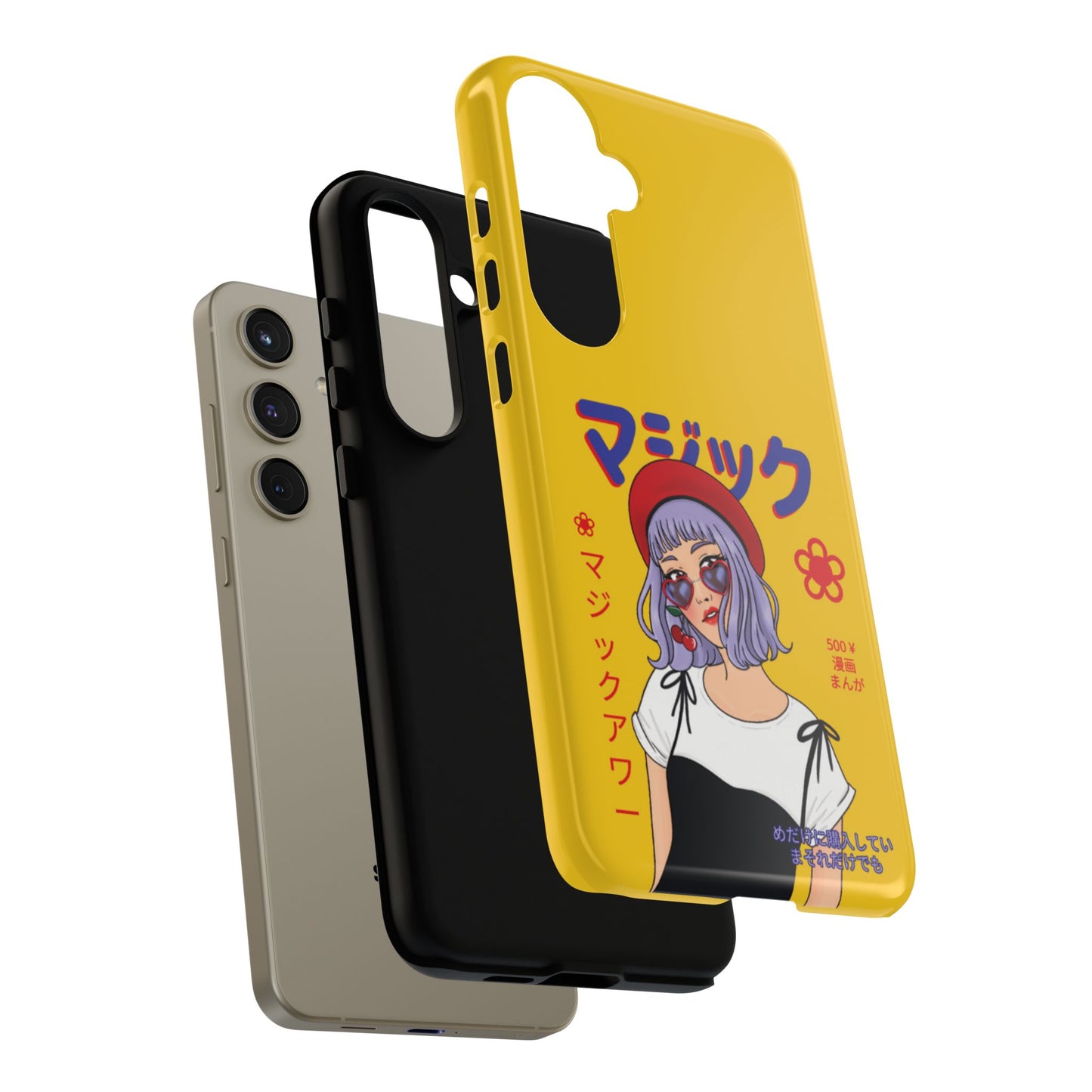 "Anime Cool Girl" Yellow Phone Cases – Bold, Stylish & Made for Any Phone! 💛✨ Pick Your Perfect Fit! -  iPhone, Samsung Galaxy, and Google Pixel