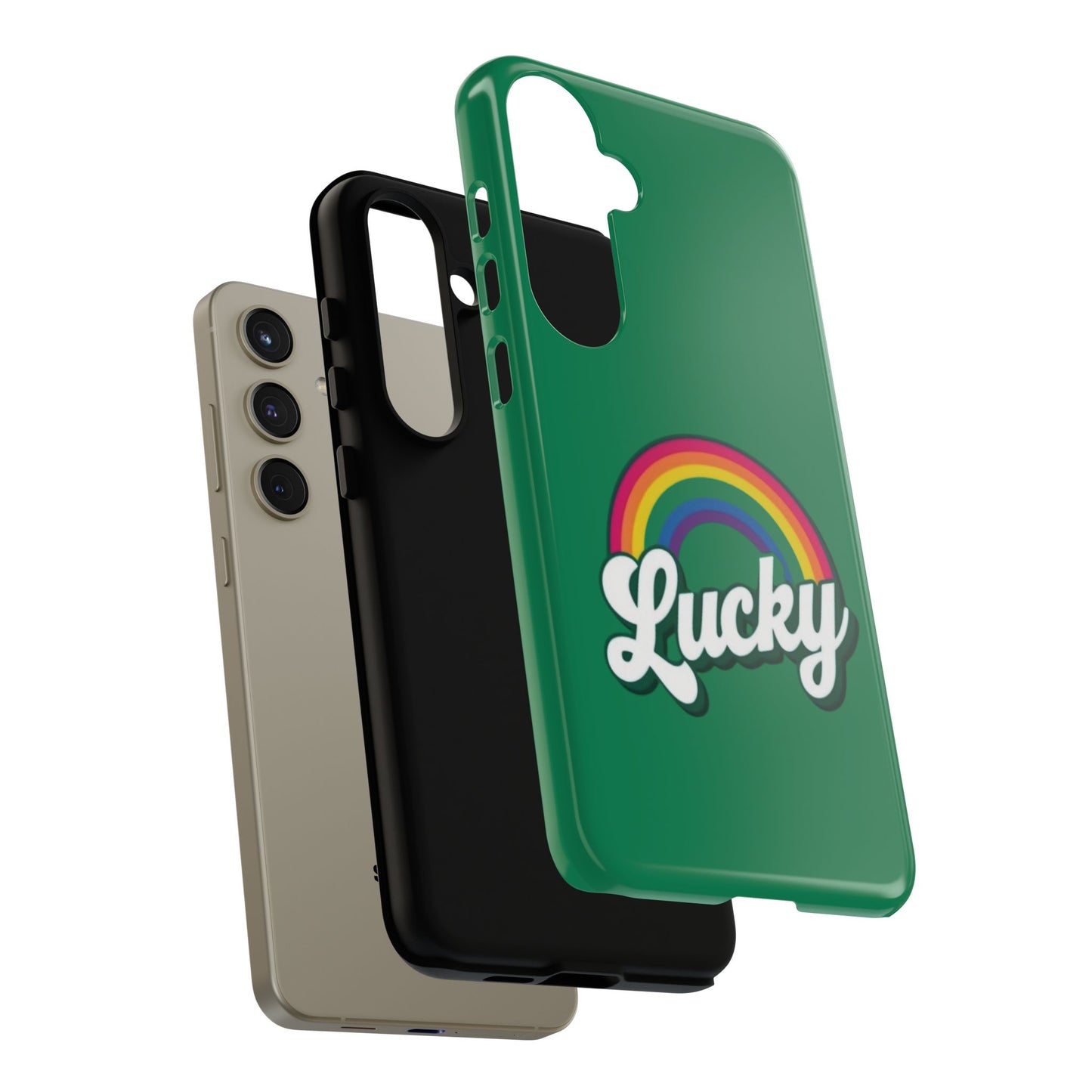 Lucky Rainbow Tough Phone Cases, iPhone, Samsung Galaxy, Google Pixel, Choose any phone model