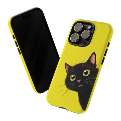 'Cute Cat' Yellow Phone Case