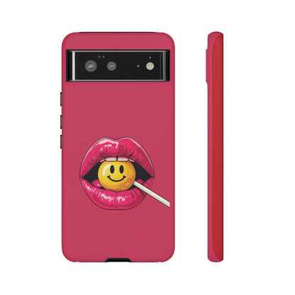 Lips & A Smiley Face Lollipop Phone Case