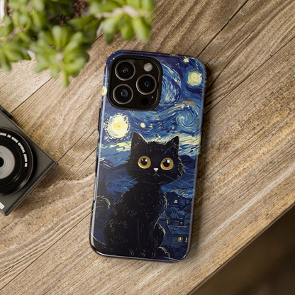 Cat under the stars, cute phone cases, Extra durable, Tough Cases, Pick your size