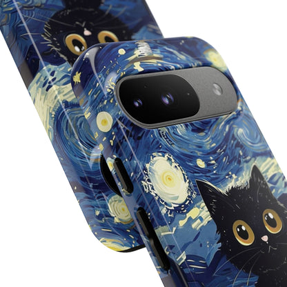 Cat under the stars, cute phone cases, Extra durable, Tough Cases, Pick your size