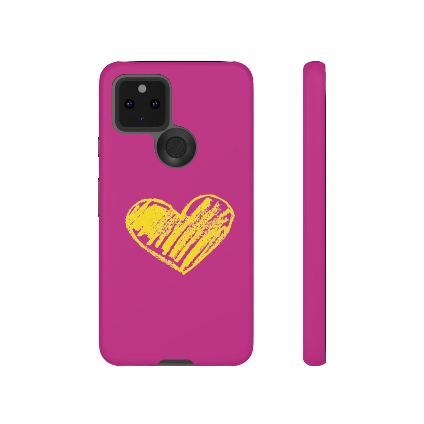 Yellow Heart, Pink Phone Case