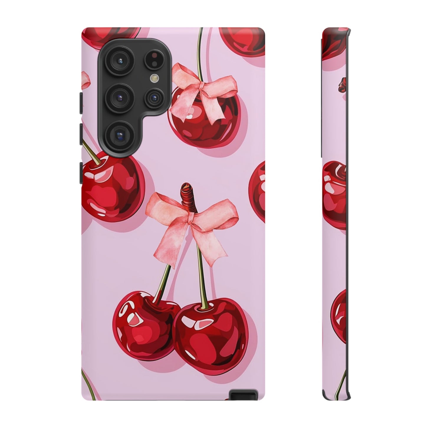 Cherry Ribbon Phone Cases for iPhone, Samsung Galaxy, and Google Pixel