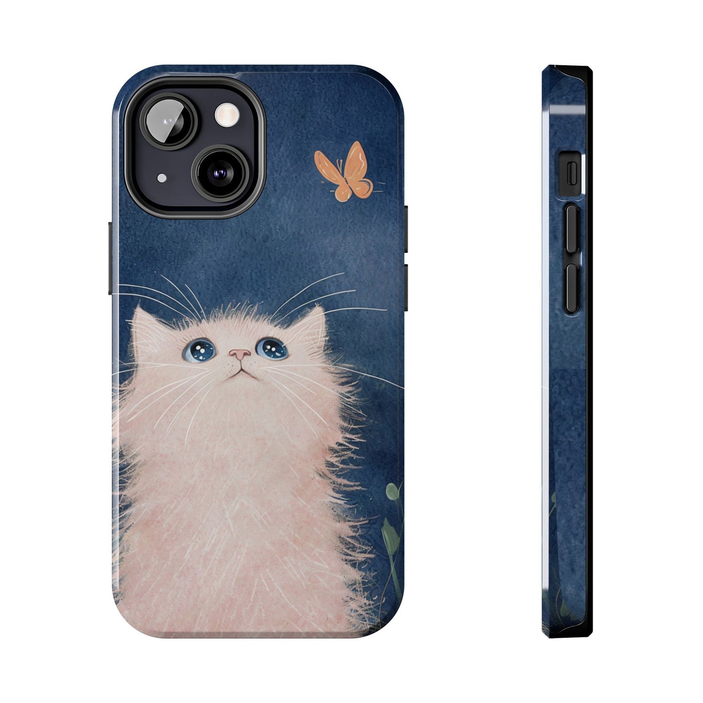 Cute Cat & Butterfly iPhone Case