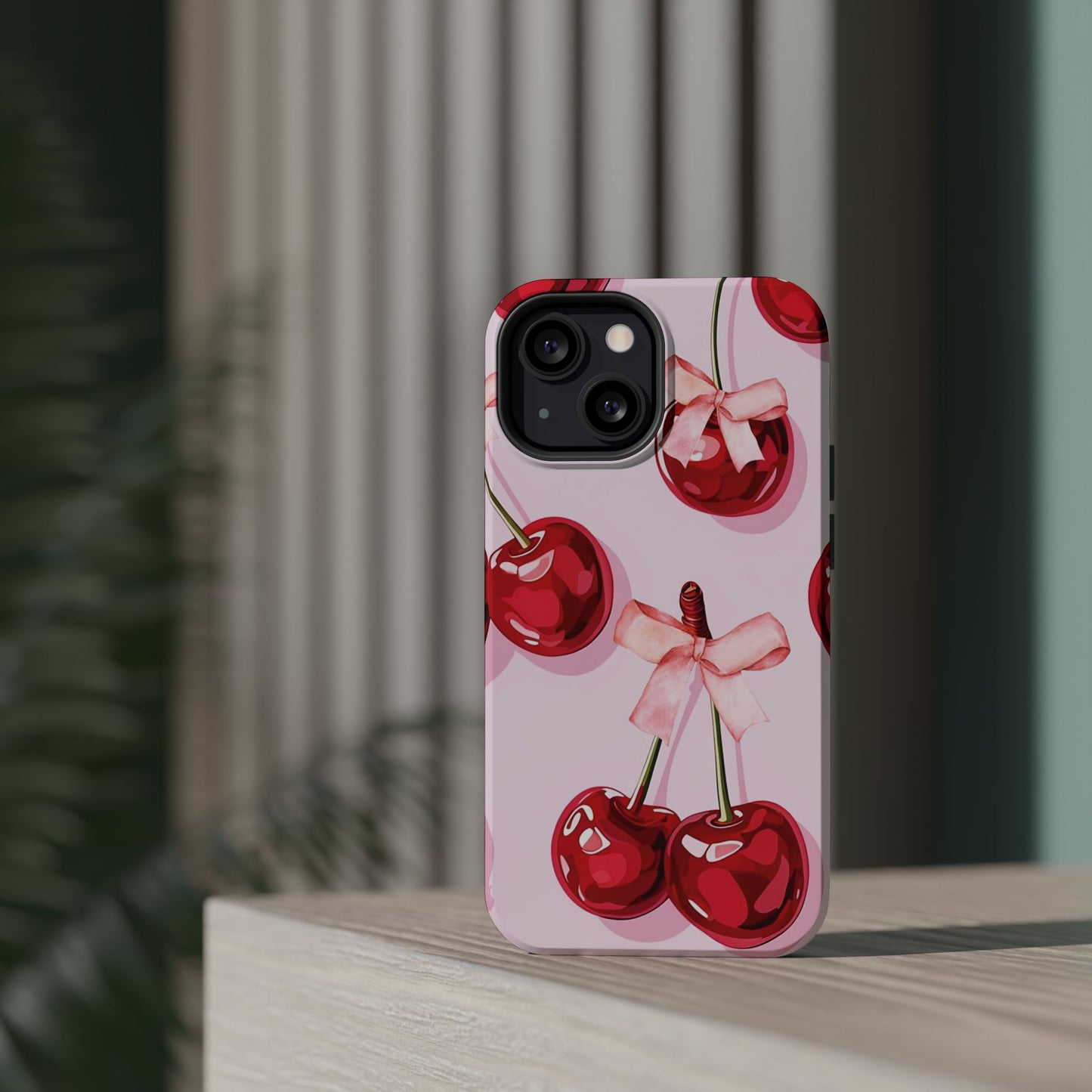 Cherry Ribbon Magnetic iPhone Caes - Durable, flexible, impact-resistant