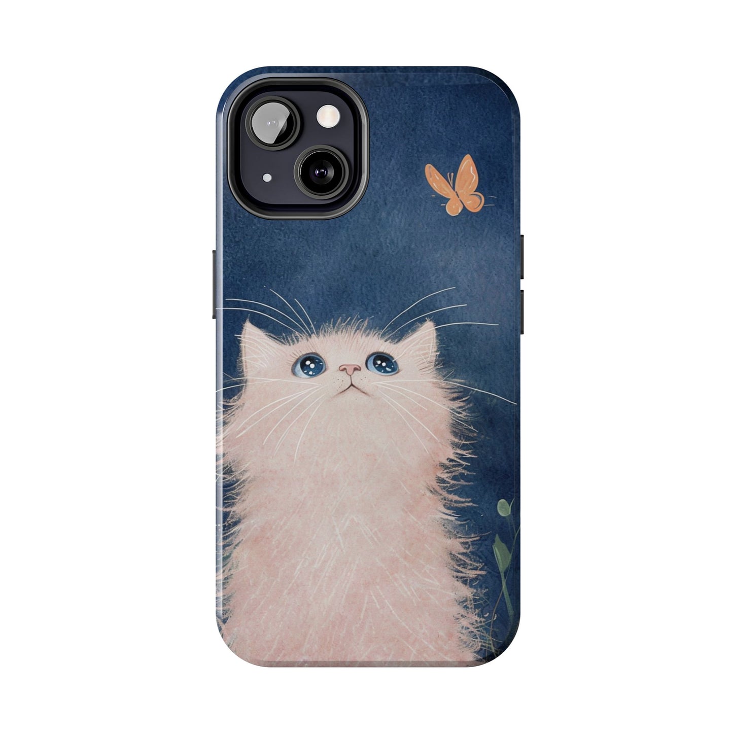 Cute Cat & Butterfly iPhone Case