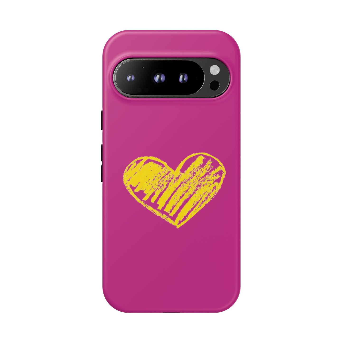 Yellow Heart, Pink Phone Case