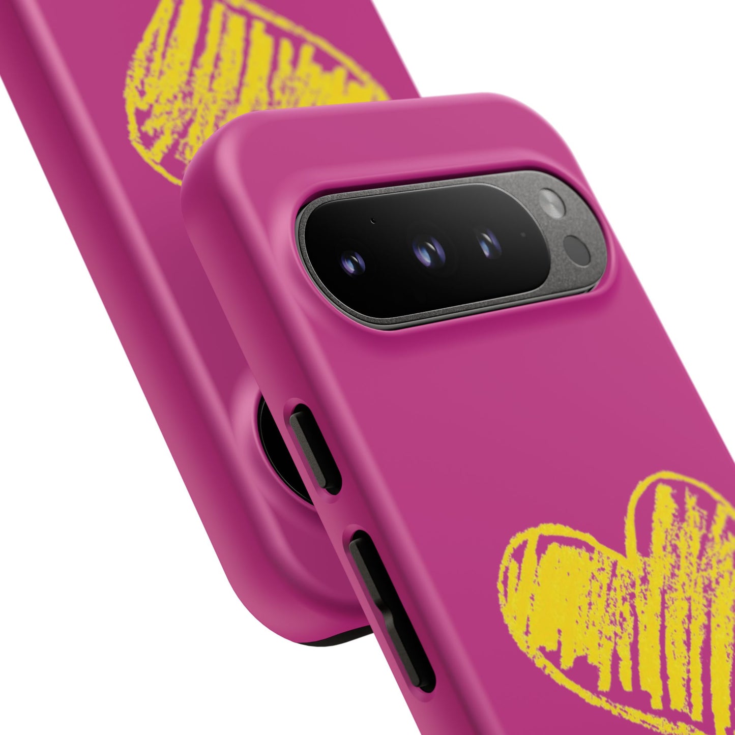 Yellow Heart, Pink Phone Case