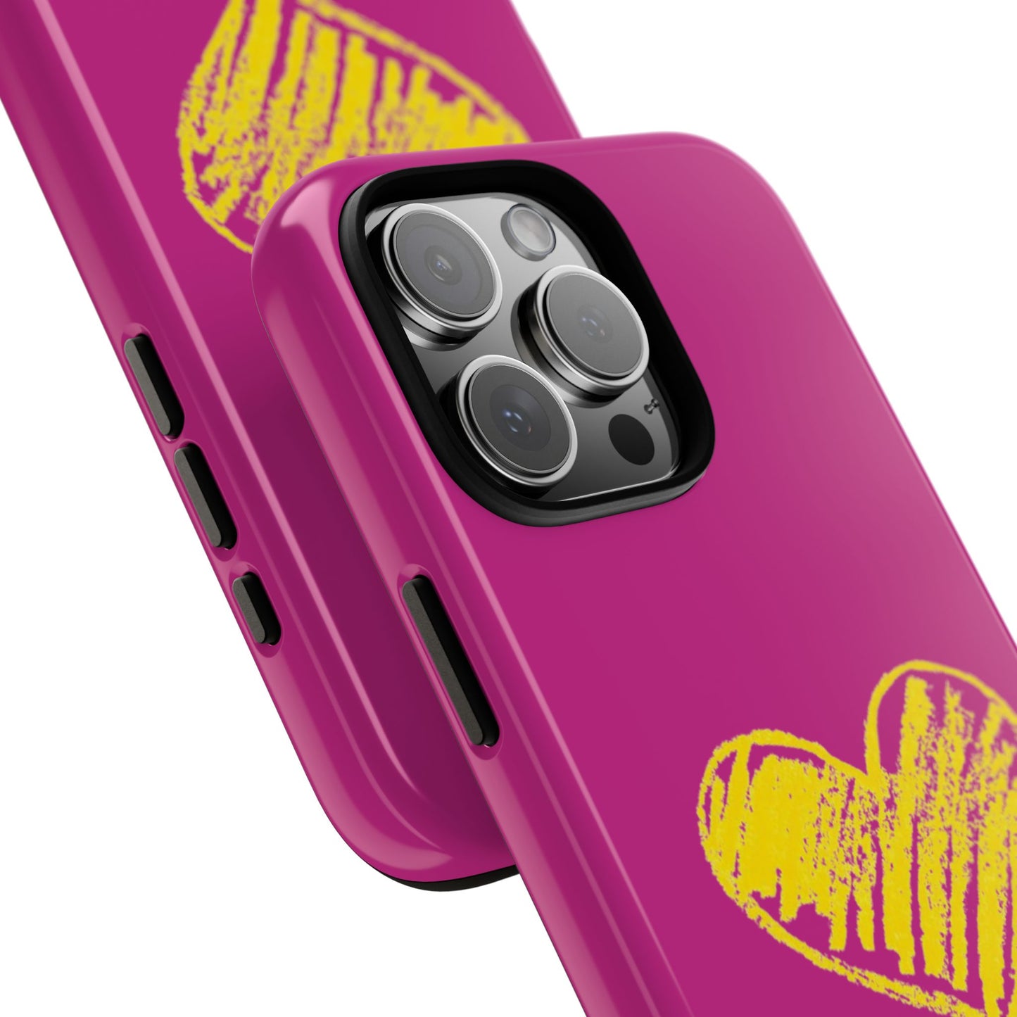 Yellow Heart, Pink Phone Case