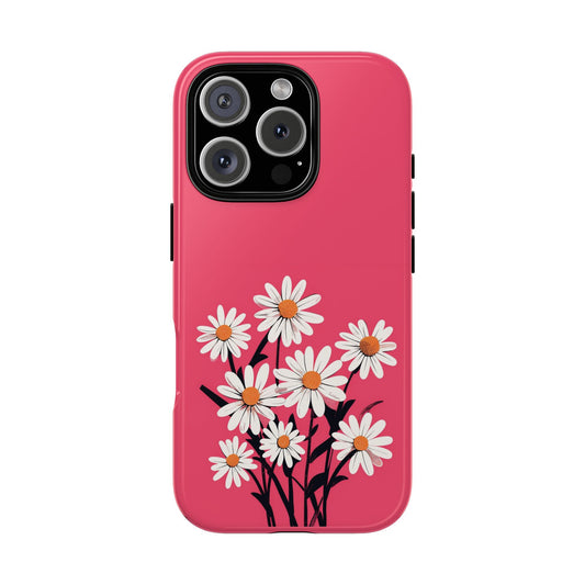 Daisy Flower Phone Case - Vibrant Pink Daisy Design