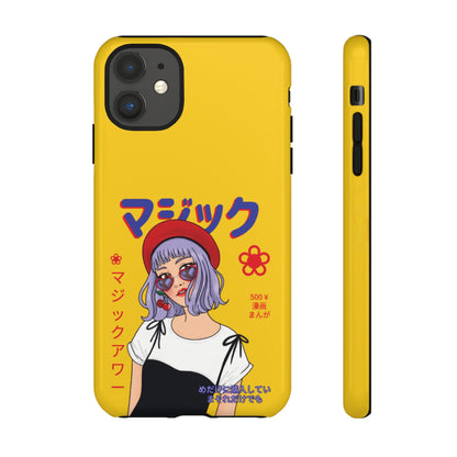 "Anime Cool Girl" Yellow Phone Cases – Bold, Stylish & Made for Any Phone! 💛✨ Pick Your Perfect Fit! -  iPhone, Samsung Galaxy, and Google Pixel