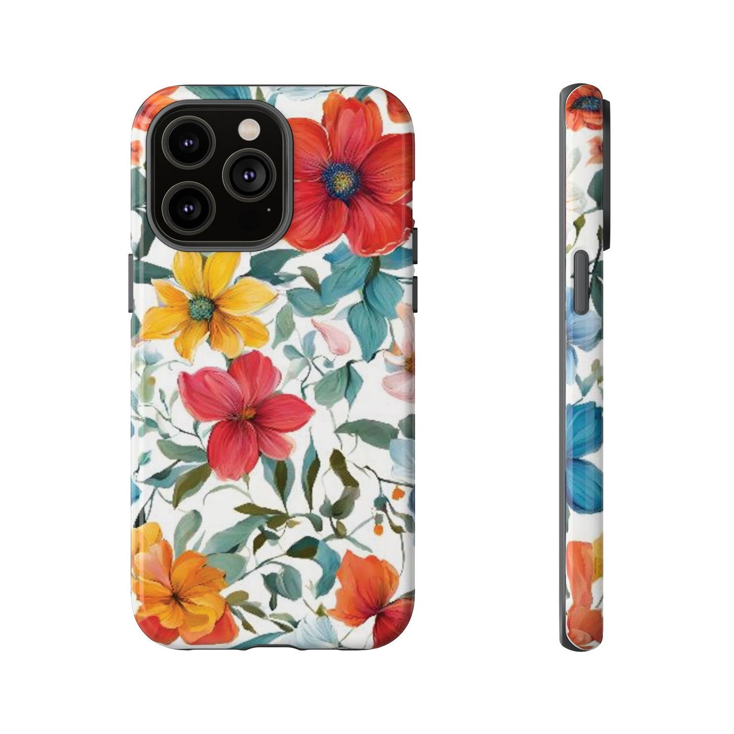 Floral Phone Cases for  iPhone, Samsung Galaxy, and Google Pixel devices - Double layers for extra durability and protection