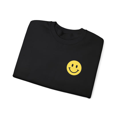 Happy Vibes Front And Back Design Sweatshirt - Smiley Face