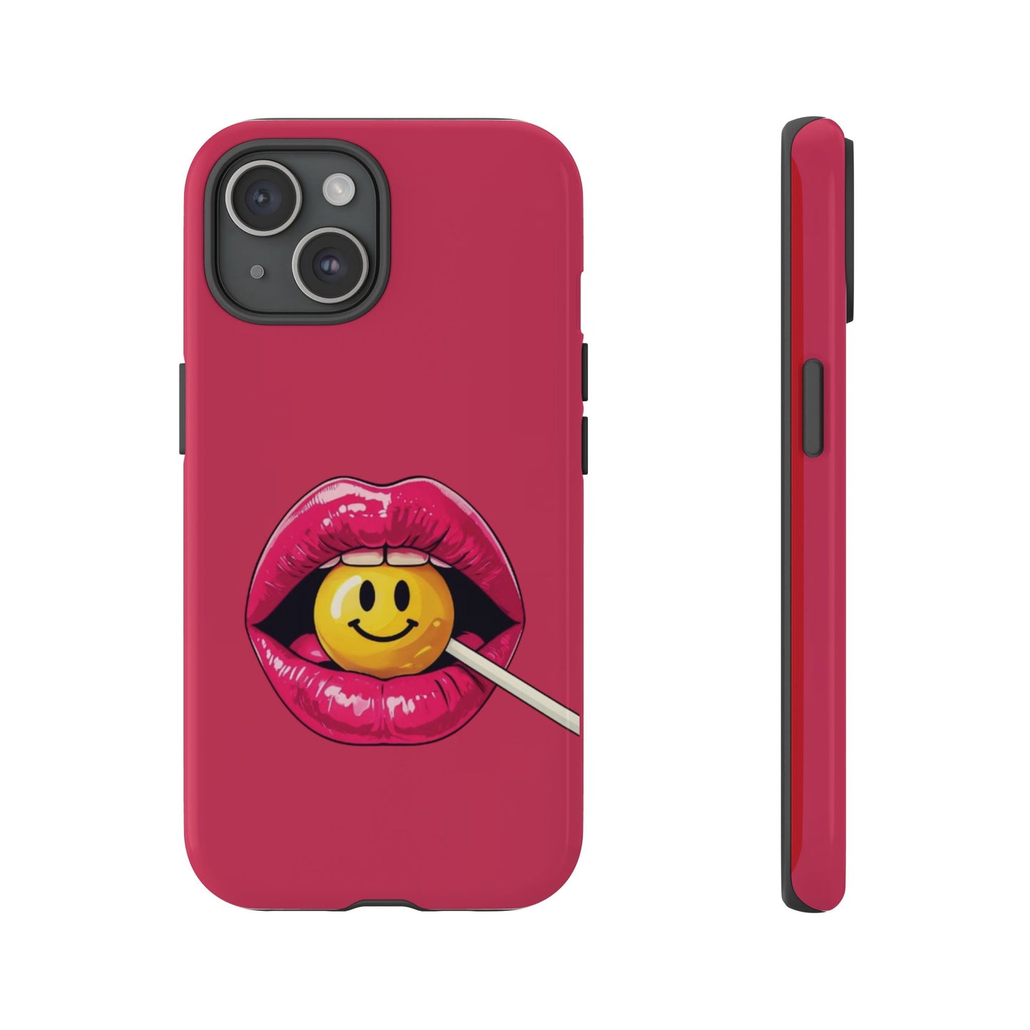 Lips & A Smiley Face Lollipop Phone Case