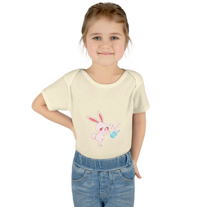 "Bunny Bubble", Infant Baby and Kid's Rib Bodysuit