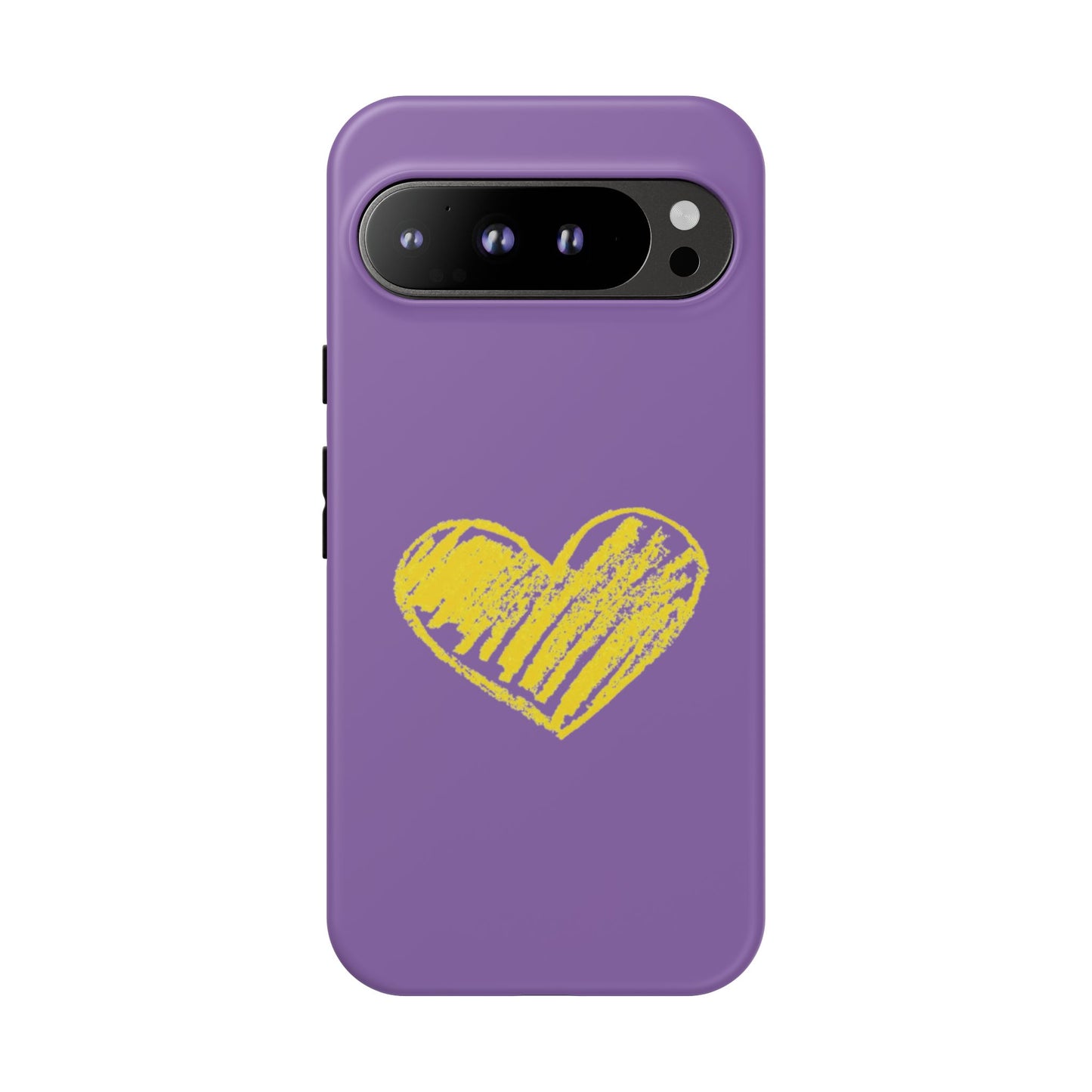 Yellow Heart, Purple Phone Case