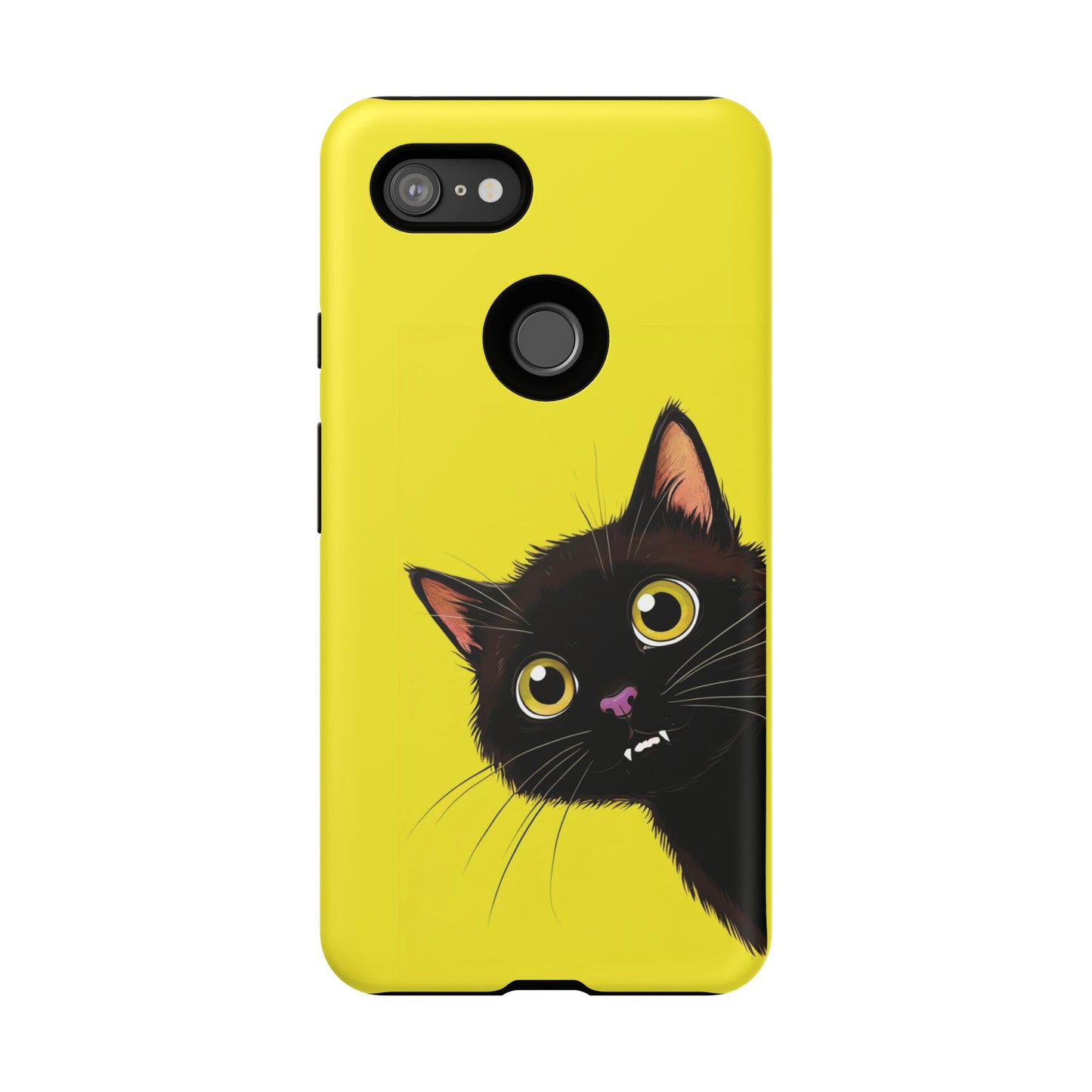 'Cute Cat' Yellow Phone Case