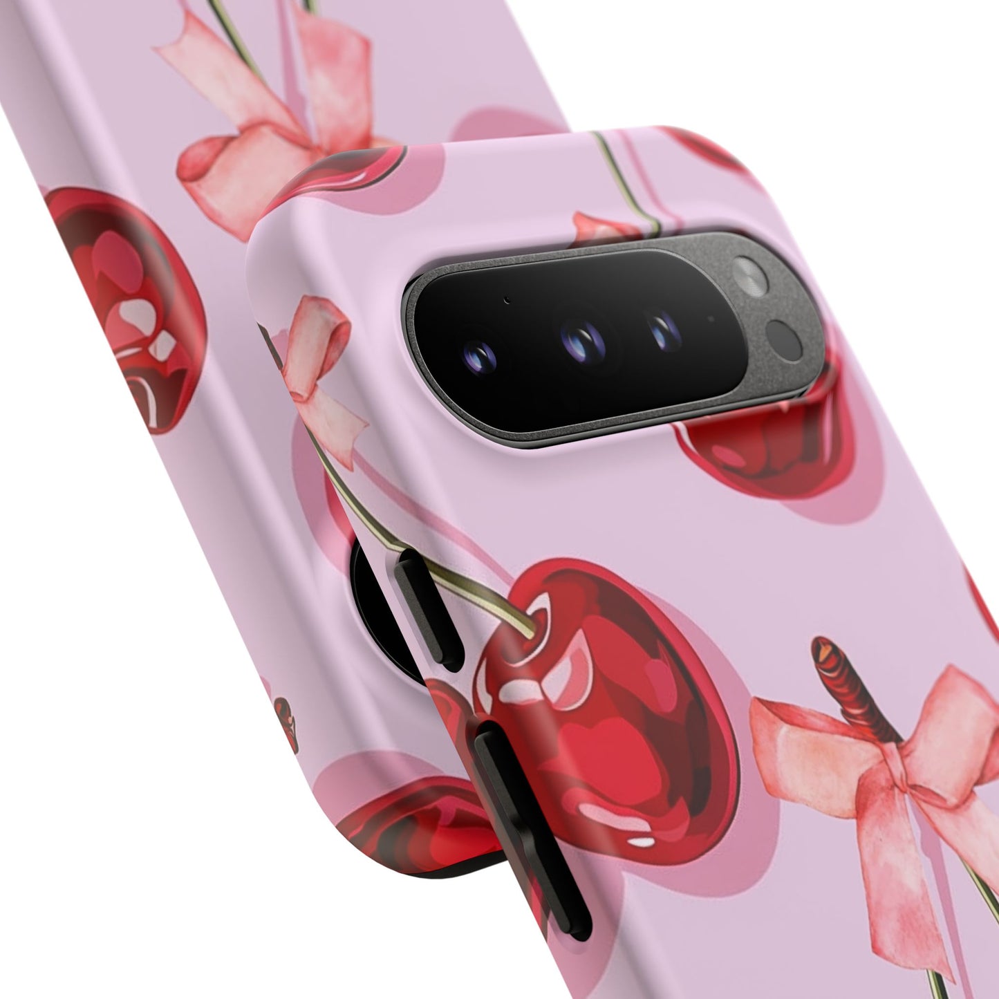 Cherry Ribbon Phone Cases for iPhone, Samsung Galaxy, and Google Pixel