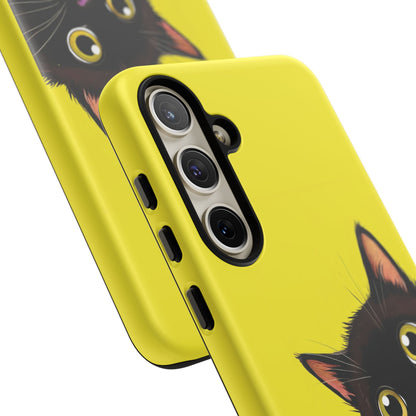 'Cute Cat' Yellow Phone Case