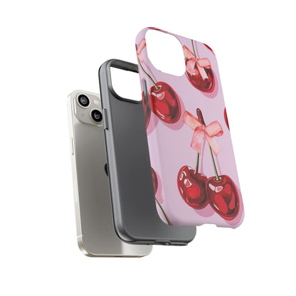 Cherry Ribbon Phone Cases for iPhone, Samsung Galaxy, and Google Pixel