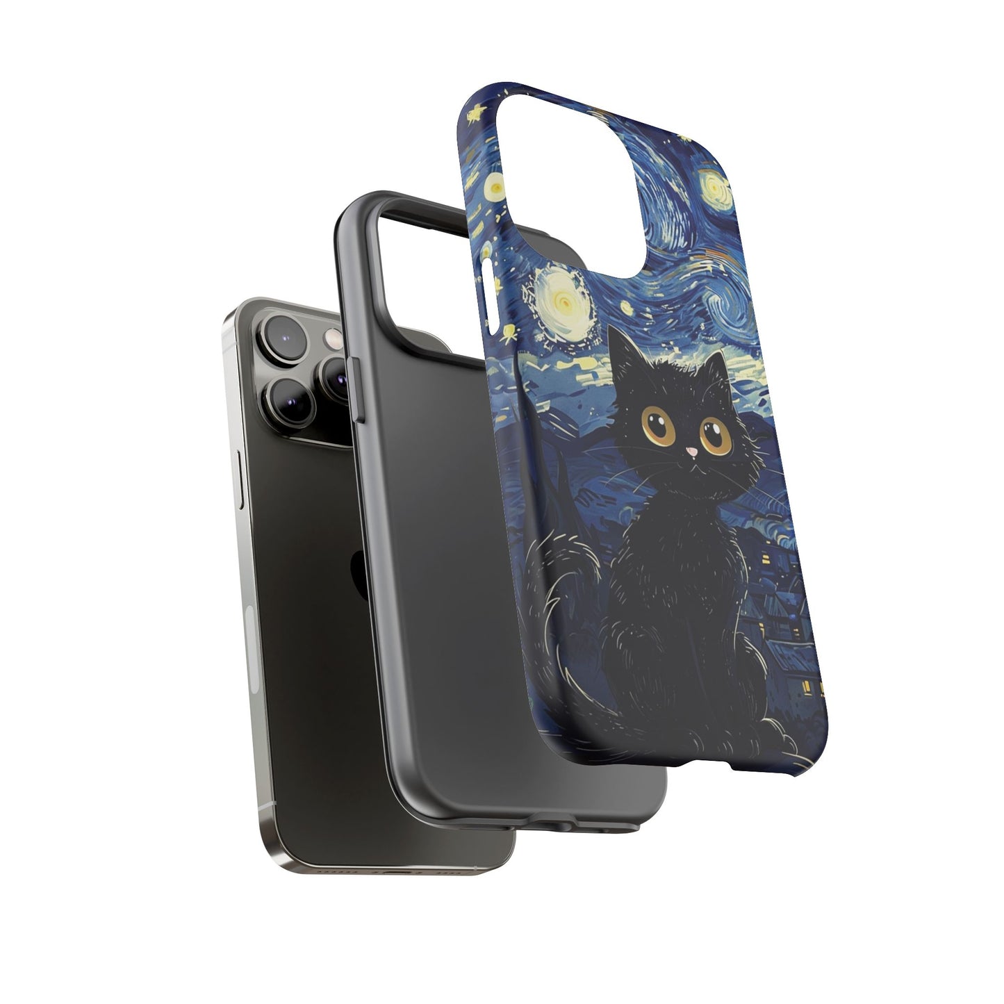 Cat under the stars, cute phone cases, Extra durable, Tough Cases, Pick your size