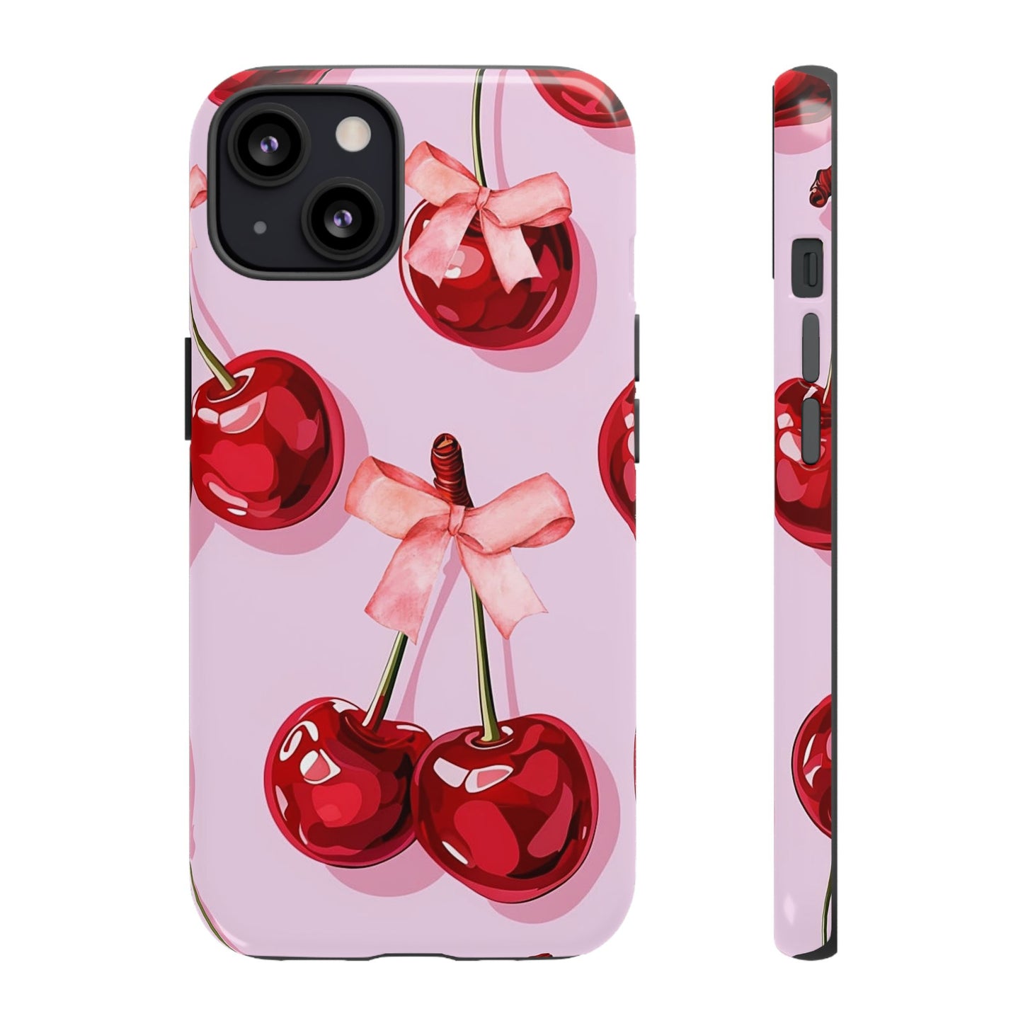 Cherry Ribbon Phone Cases for iPhone, Samsung Galaxy, and Google Pixel