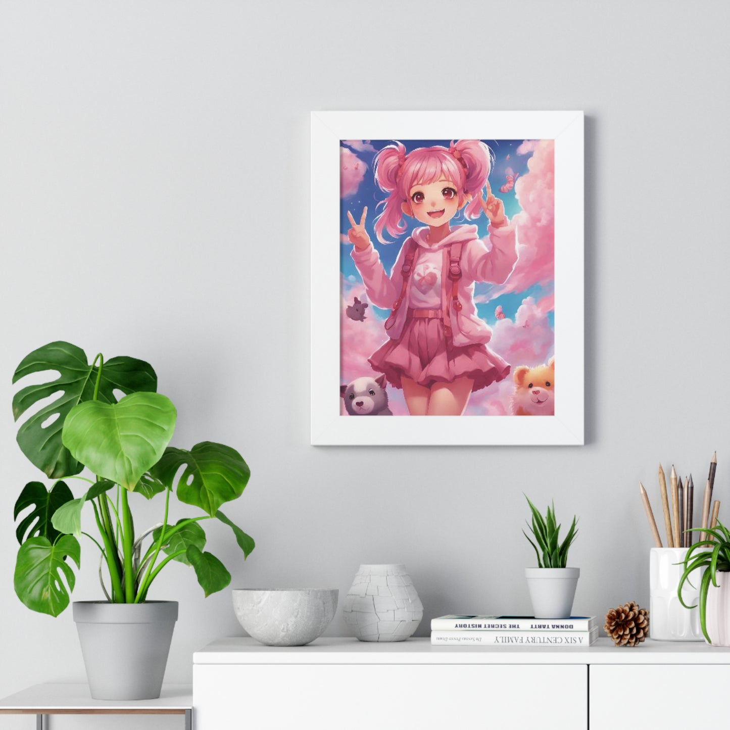 Anime, Cute girl Picture and Frame Vertical Poster