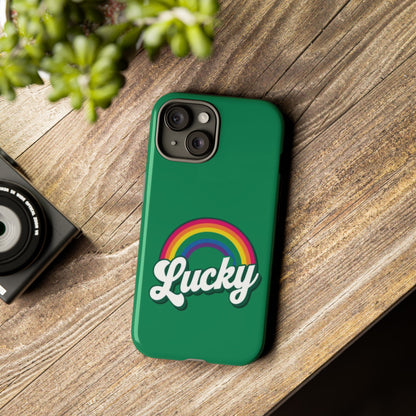 Lucky Rainbow Tough Phone Cases, iPhone, Samsung Galaxy, Google Pixel, Choose any phone model