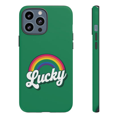 Lucky Rainbow Tough Phone Cases, iPhone, Samsung Galaxy, Google Pixel, Choose any phone model