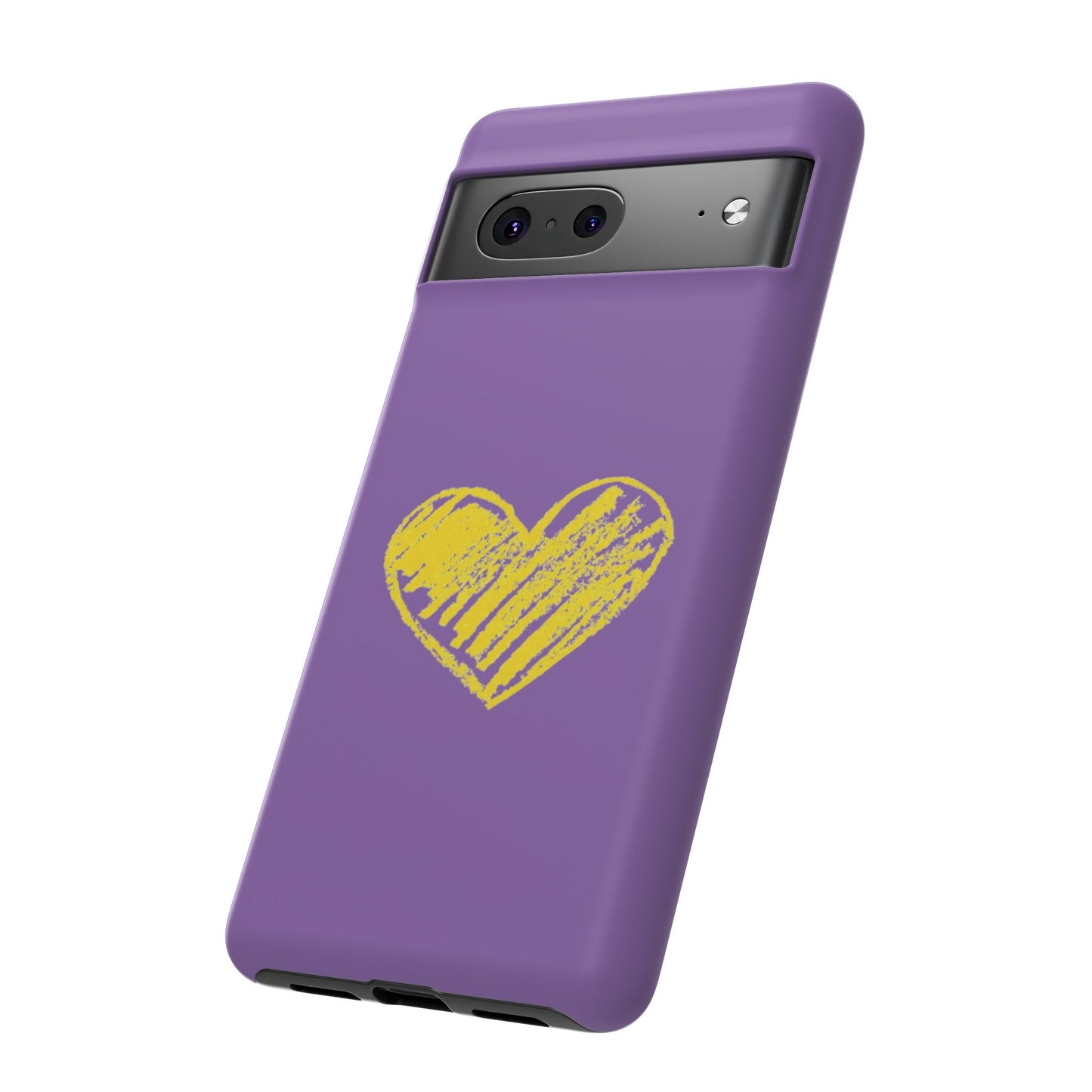 Yellow Heart, Purple Phone Case