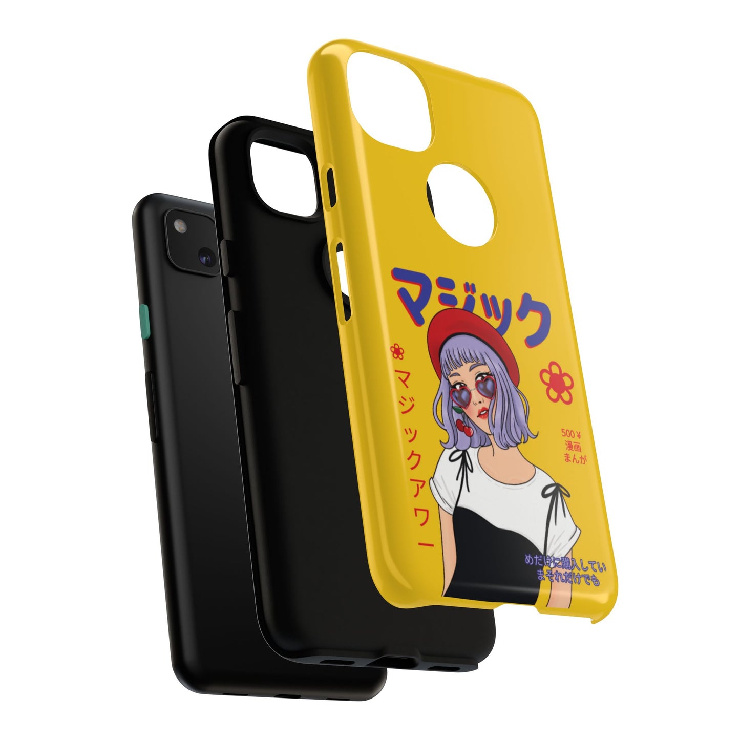 "Anime Cool Girl" Yellow Phone Cases – Bold, Stylish & Made for Any Phone! 💛✨ Pick Your Perfect Fit! -  iPhone, Samsung Galaxy, and Google Pixel