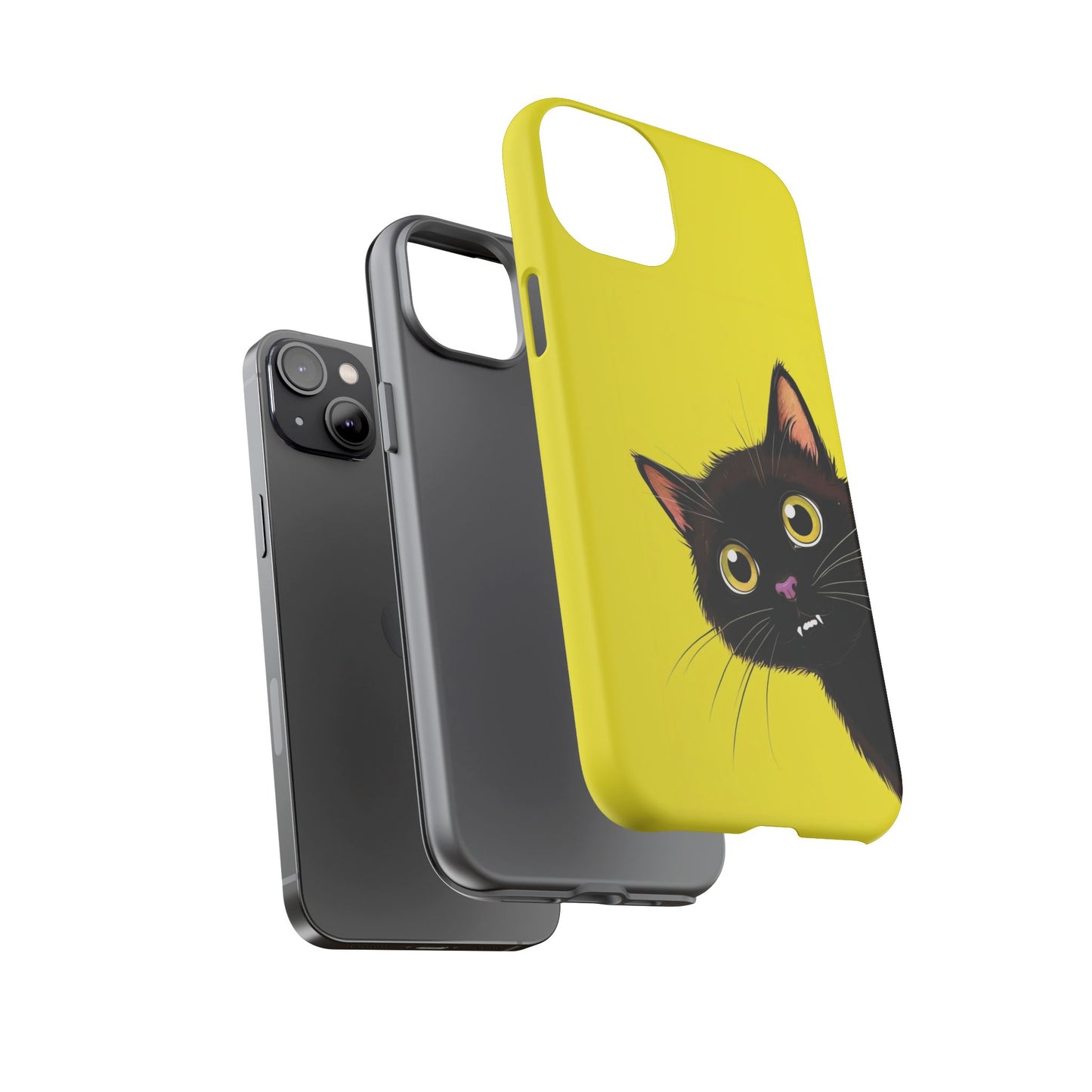 'Cute Cat' Yellow Phone Case