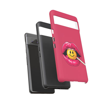 Lips & A Smiley Face Lollipop Phone Case