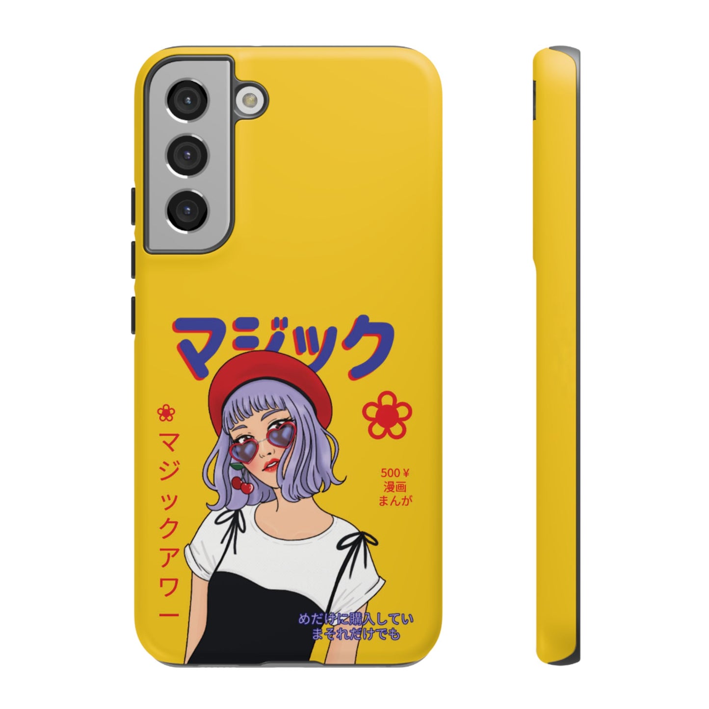 "Anime Cool Girl" Yellow Phone Cases – Bold, Stylish & Made for Any Phone! 💛✨ Pick Your Perfect Fit! -  iPhone, Samsung Galaxy, and Google Pixel