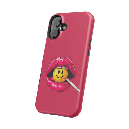 Lips & A Smiley Face Lollipop Magnetic Phone Case