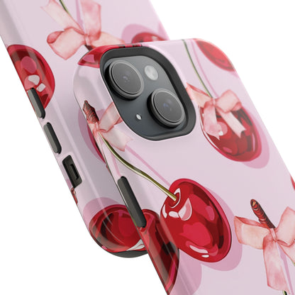 Cherry Ribbon Magnetic iPhone Caes - Durable, flexible, impact-resistant