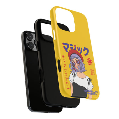 "Anime Cool Girl" Yellow Phone Cases – Bold, Stylish & Made for Any Phone! 💛✨ Pick Your Perfect Fit! -  iPhone, Samsung Galaxy, and Google Pixel