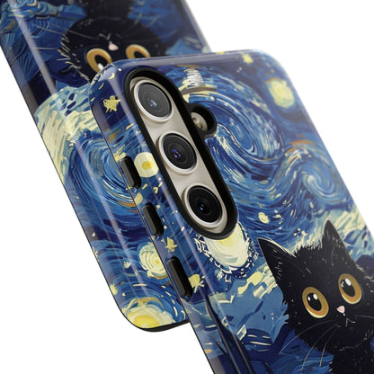 Cat under the stars, cute phone cases, Extra durable, Tough Cases, Pick your size