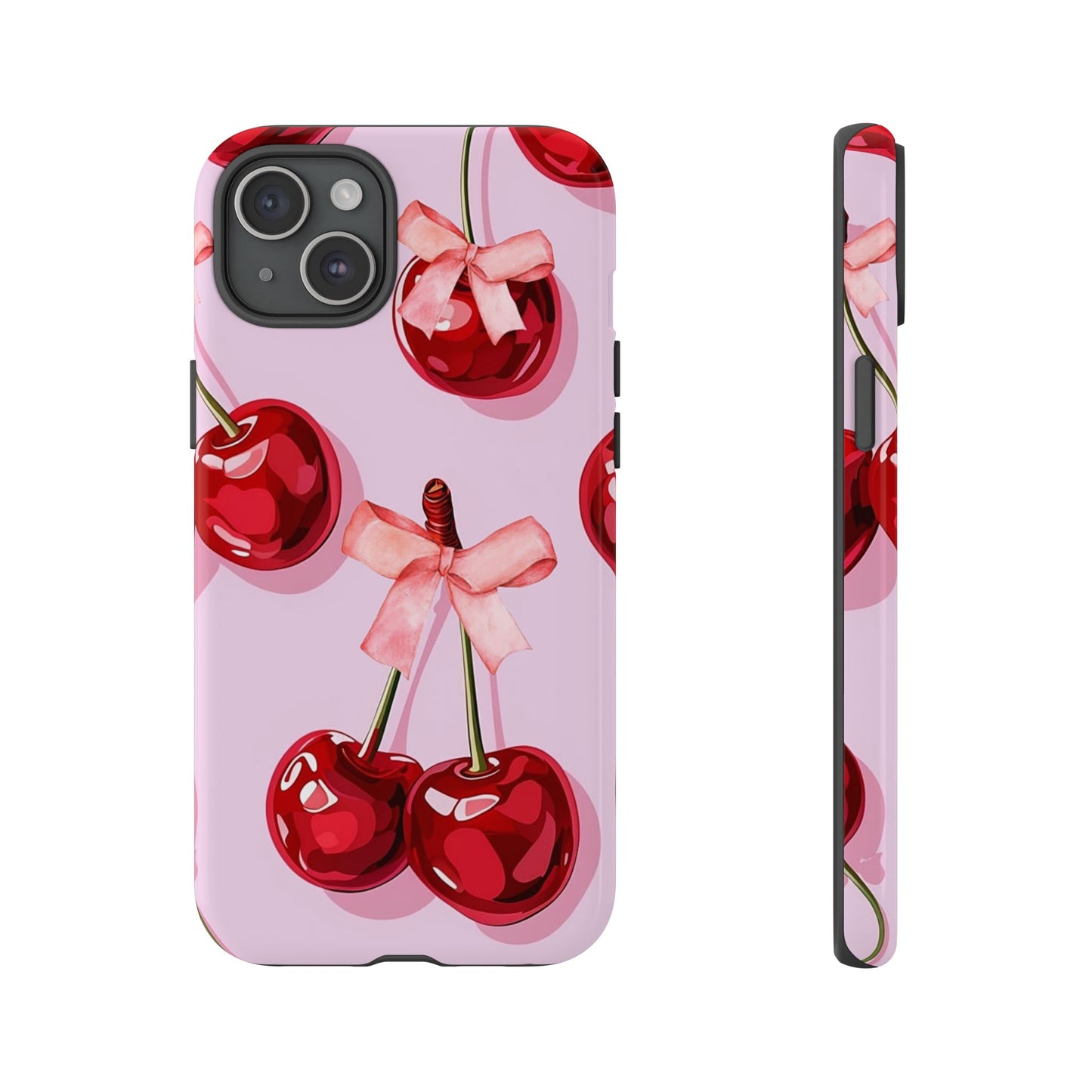 Cherry Ribbon Phone Cases for iPhone, Samsung Galaxy, and Google Pixel