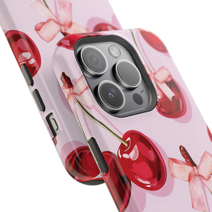 Cherry Ribbon Magnetic iPhone Caes - Durable, flexible, impact-resistant