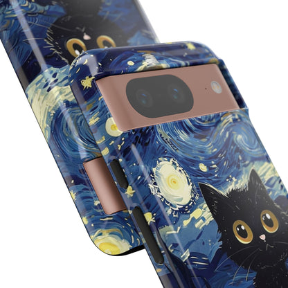 Cat under the stars, cute phone cases, Extra durable, Tough Cases, Pick your size