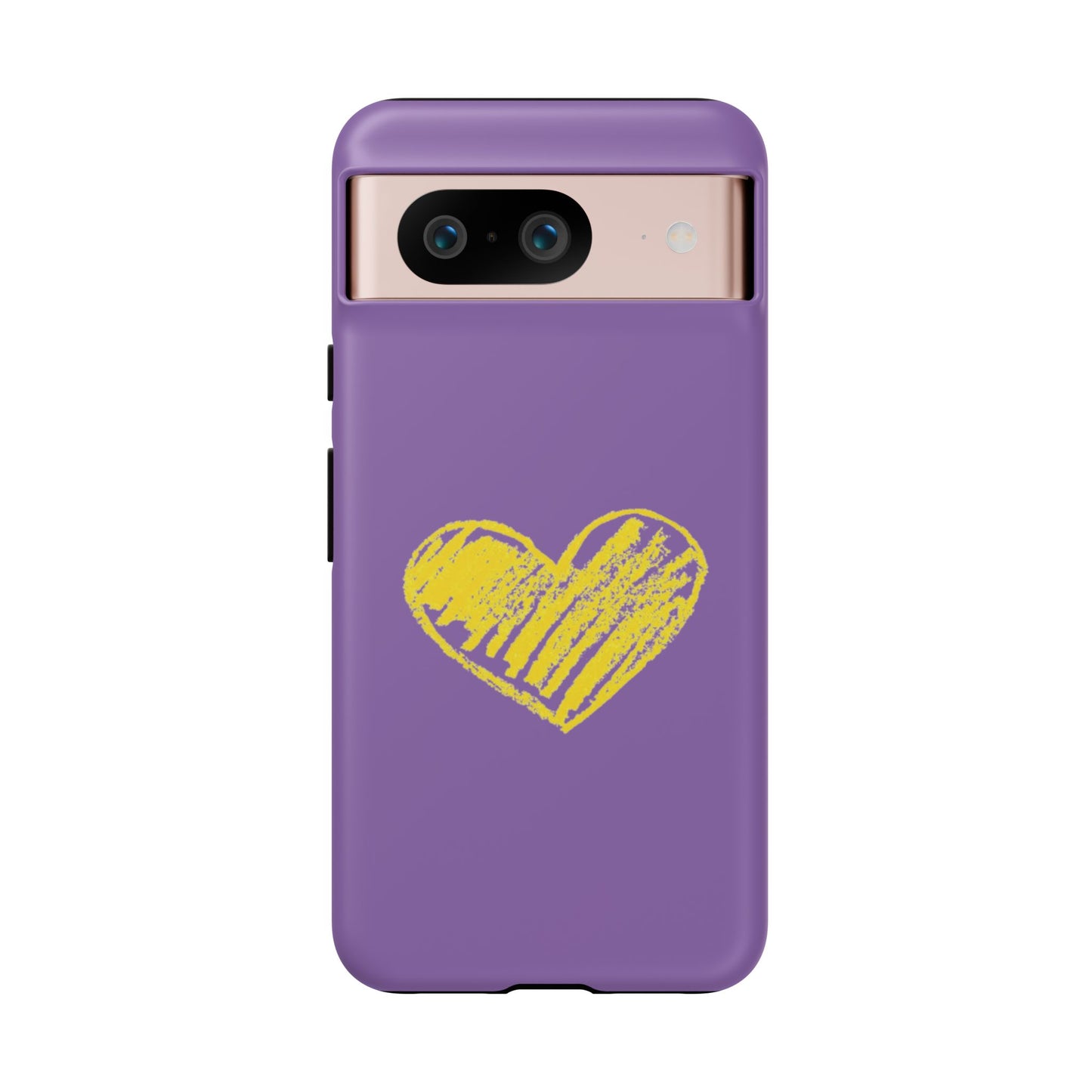 Yellow Heart, Purple Phone Case