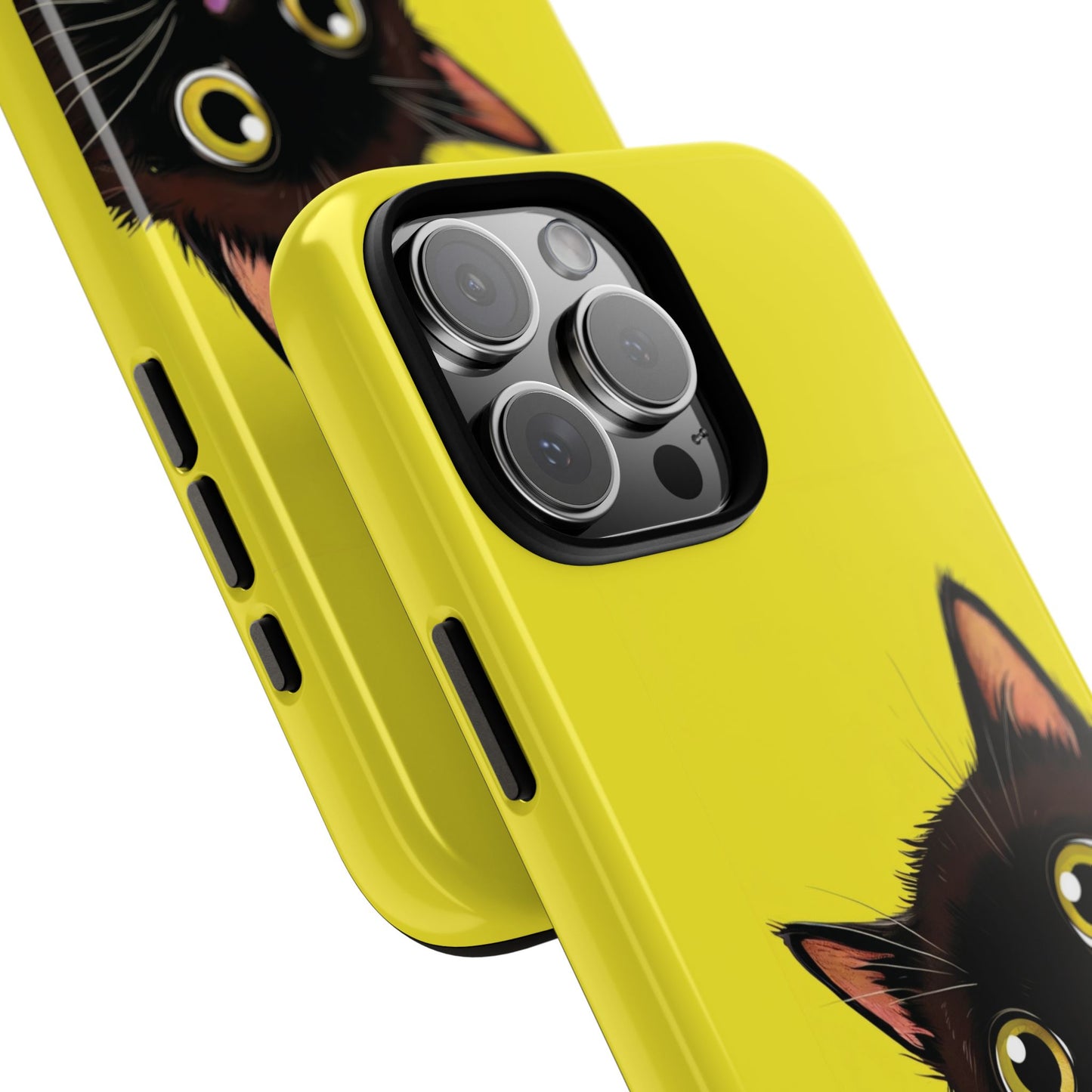 'Cute Cat' Yellow Phone Case