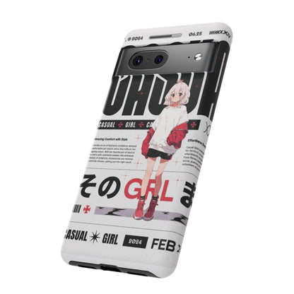 "Casual Girl" Anime Phone Cases for iPhone, Samsung Galaxy, and Google Pixel, Pick your size