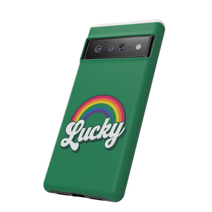 Lucky Rainbow Tough Phone Cases, iPhone, Samsung Galaxy, Google Pixel, Choose any phone model