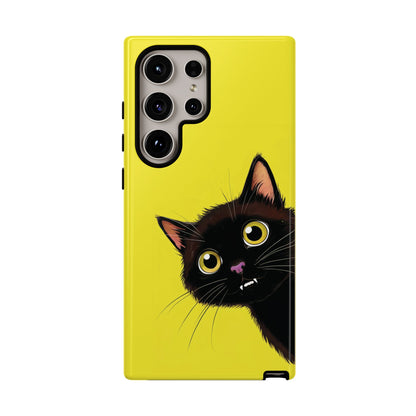 'Cute Cat' Yellow Phone Case