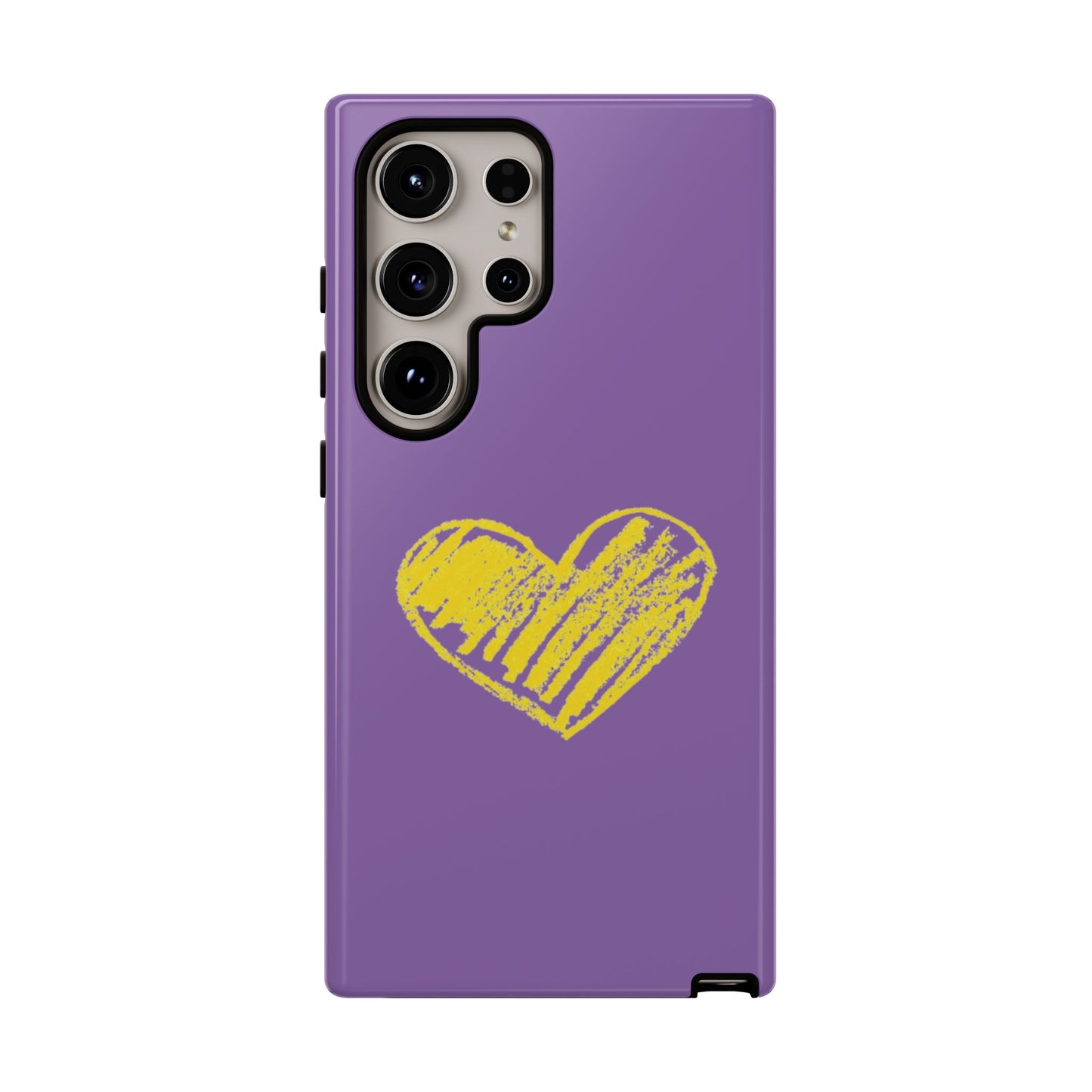 Yellow Heart, Purple Phone Case