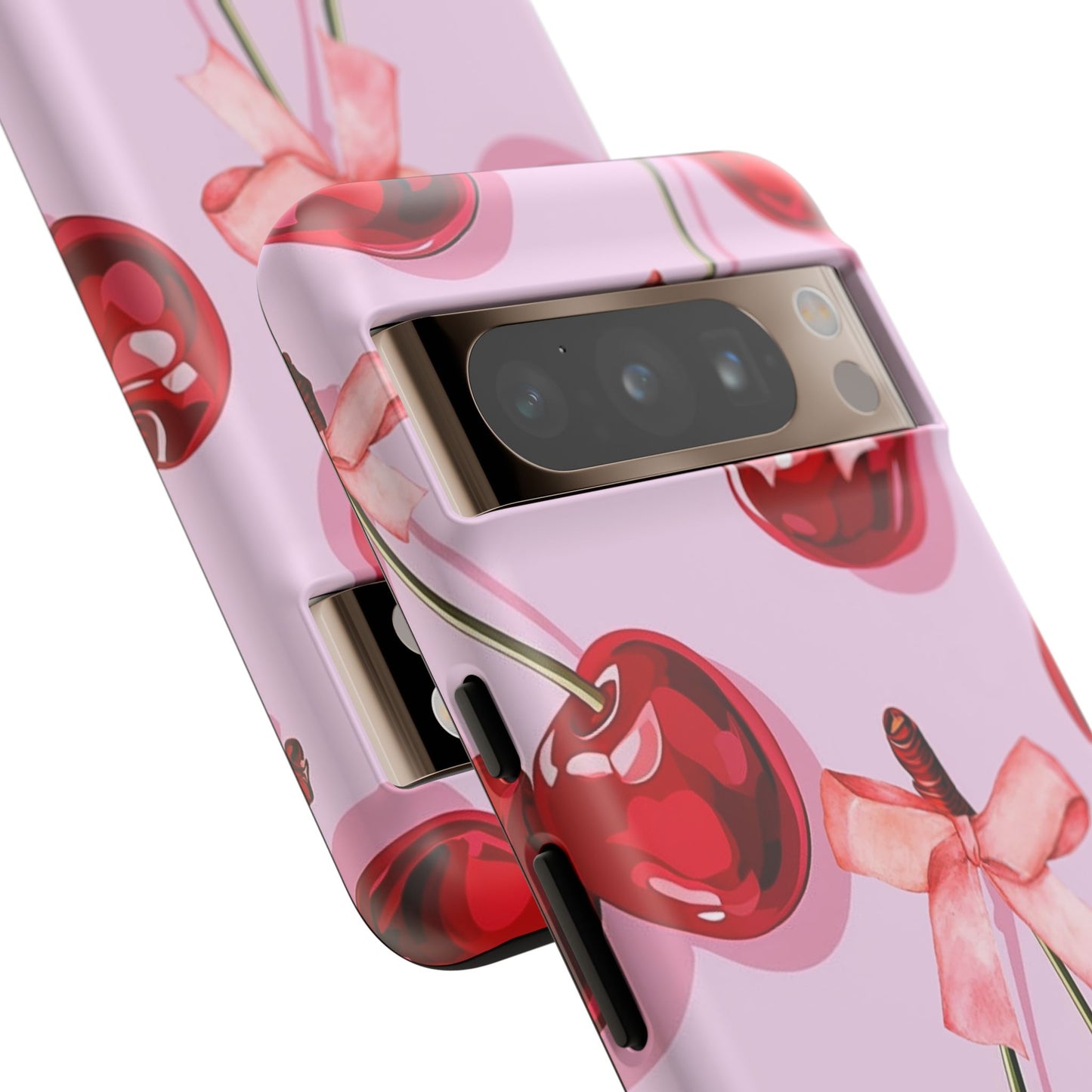 Cherry Ribbon Phone Cases for iPhone, Samsung Galaxy, and Google Pixel